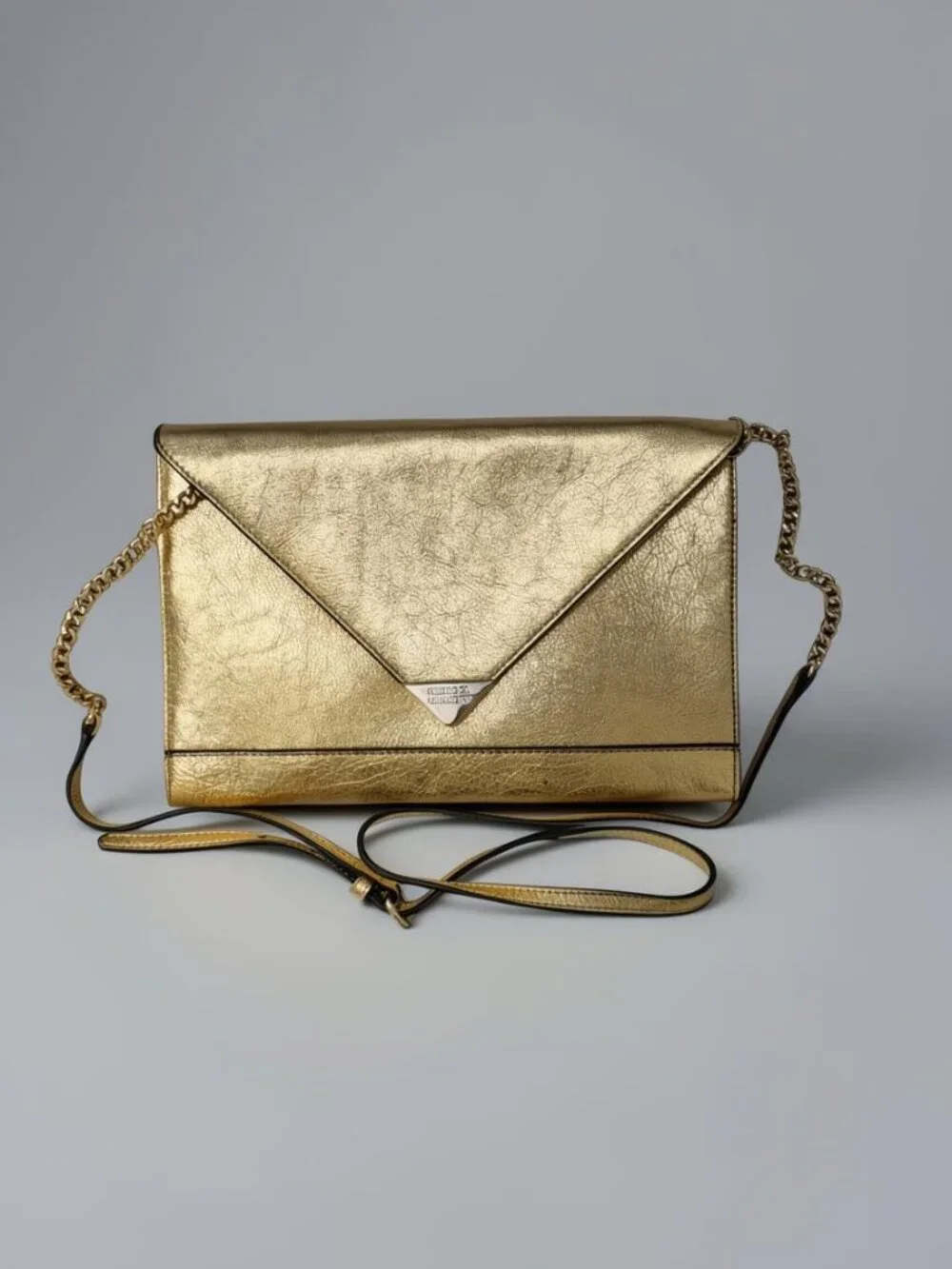 Rebecca Minkoff Gold Envelope Clutch / Cross Body Bag